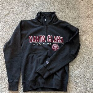 Champion Black Zip Up Santa Clara Alumni Men's Sweater